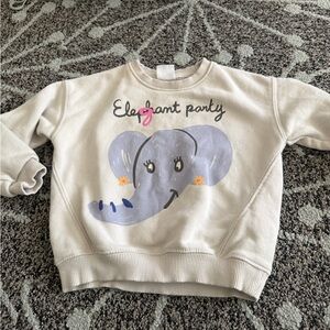 Zara Cream Elephant Party Sweatshirt
